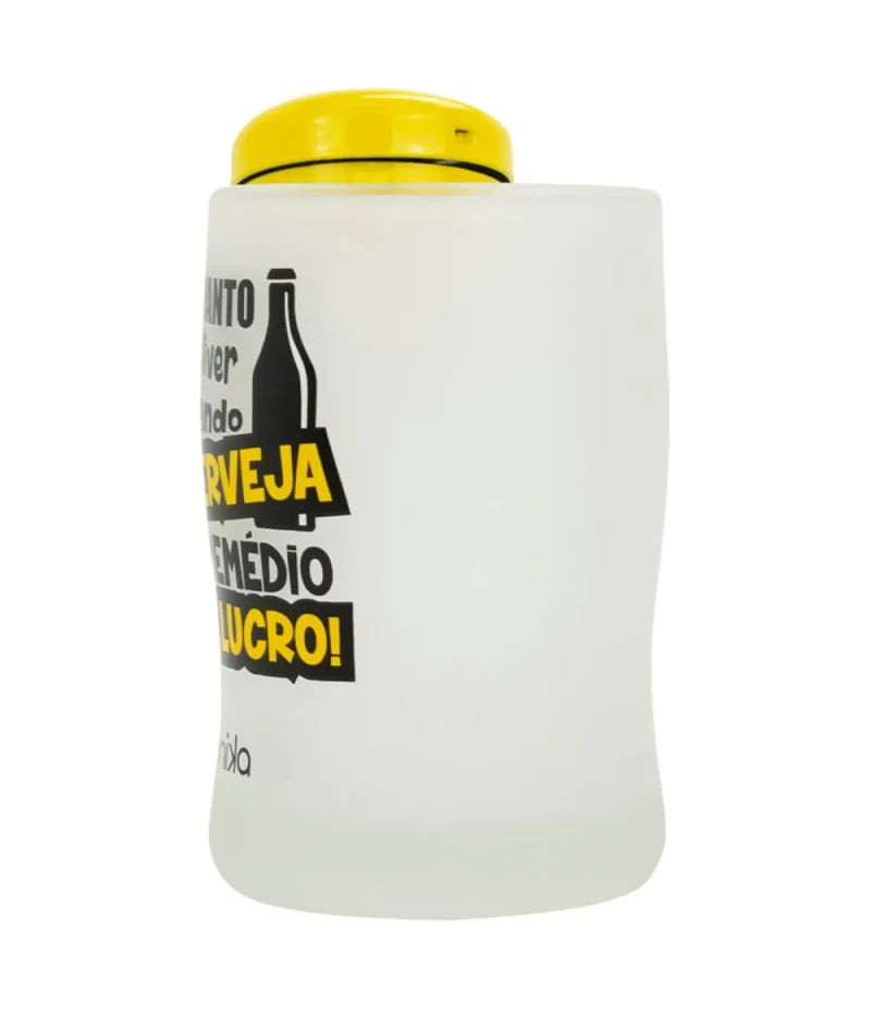 Caneca Vidro Cerveja Lucro Campainha 400ml - Image 4
