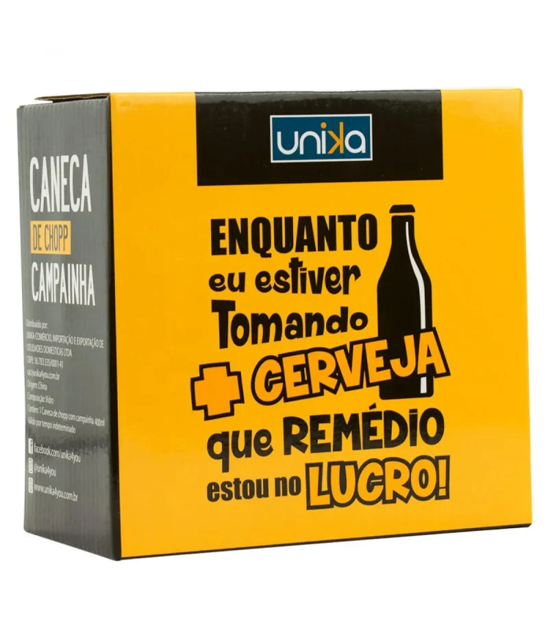Caneca Vidro Cerveja Lucro Campainha 400ml - Image 5