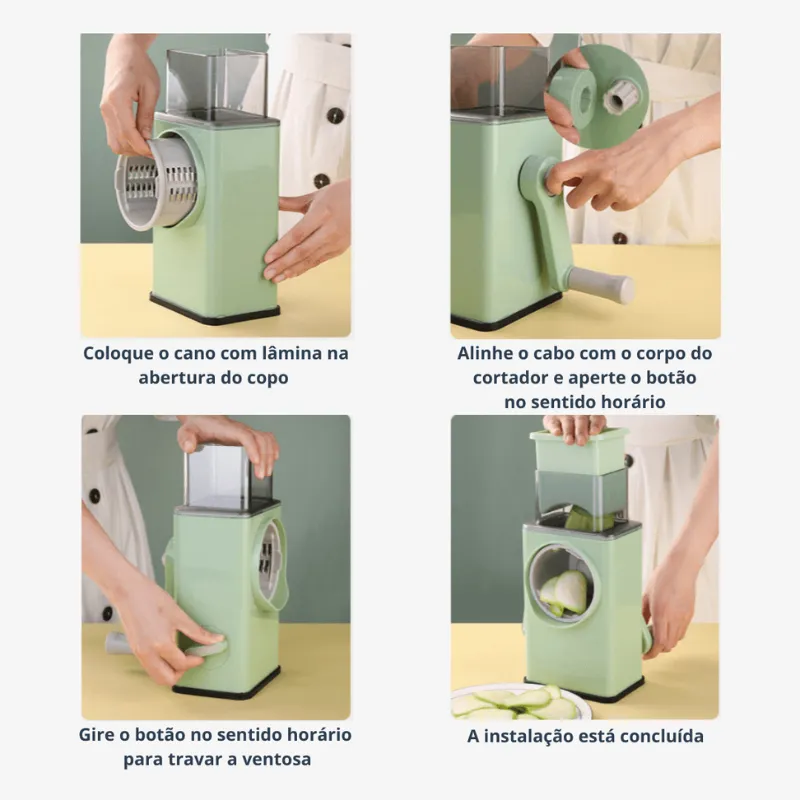Cortador e Fatiador de Legumes Manual Lâminas Inox - Imagem 6