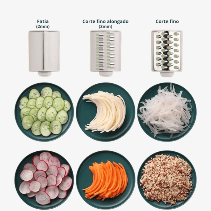 Cortador e Fatiador de Legumes Manual Lâminas Inox - Imagem 7