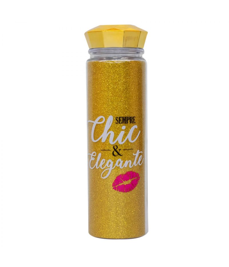 Garrafa Tampa Diamante Dourado 500ml - Projeto Kiwi