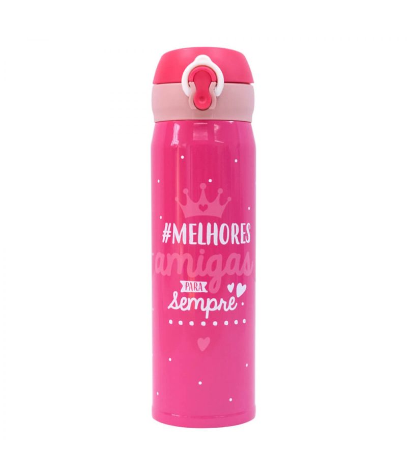 Garrafa Térmica Rosa Melhores Amigas Para Sempre 400ml - Projeto Kiwi